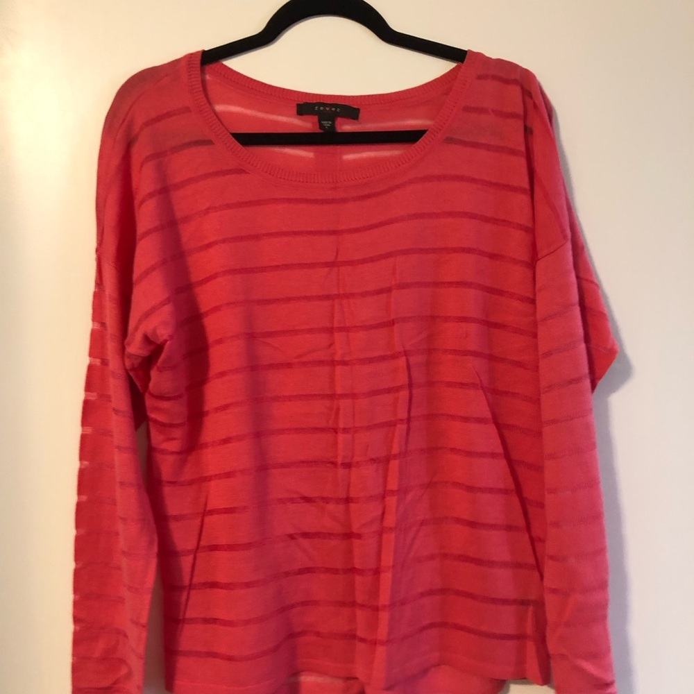 Fever Fuscia Boxy Long Sleeve Summer sweater